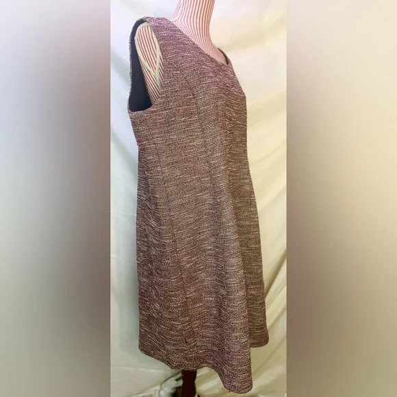NWT Ann Taylor LOFT Plus Purple Pink Boucle Tweed Sleeveless Shift Dress Size 20 - Picture 4 of 10